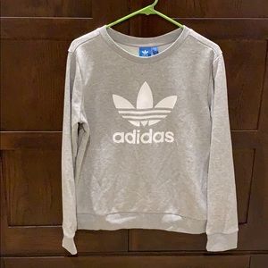 adidas Gray Trefoil Oversized Sweatshirt